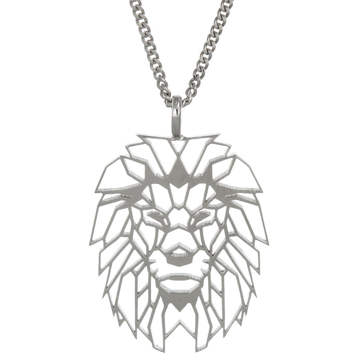 Majestic Roar – White Gold Lion Pendant