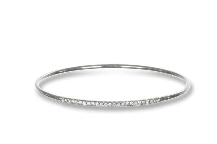 Diamond-Studded Whitegold Bangle