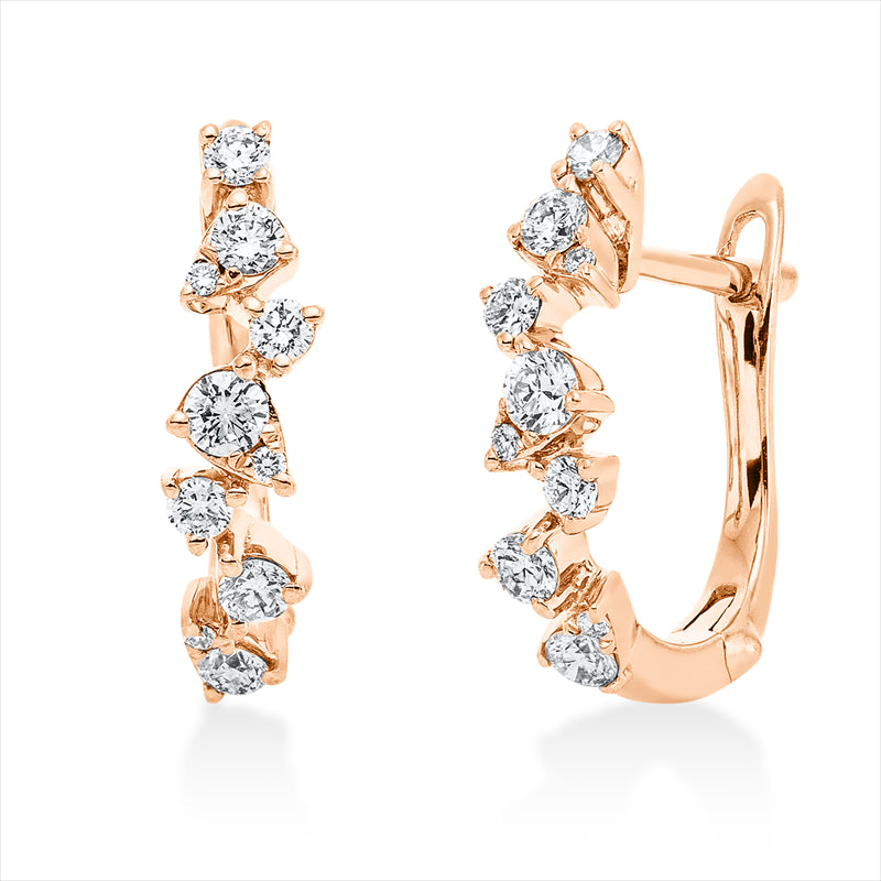 Diamond-Kissed Rose Gold Creoles