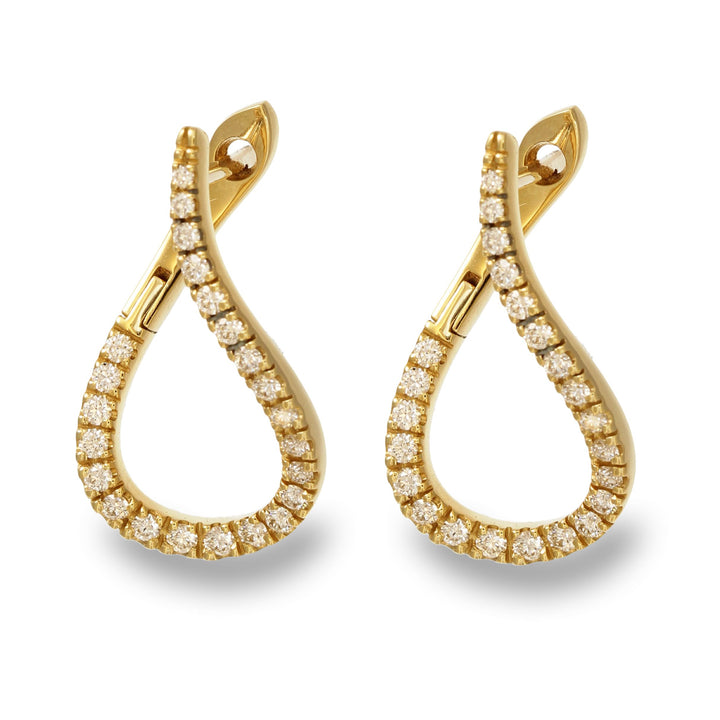 Yellow Gold Diamond Tear Drop Earrings