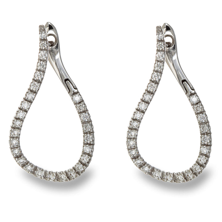 White Diamond Tear Drop Earrings