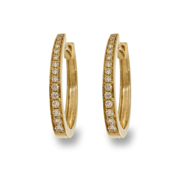 Yellow Gold Diamond Hoops