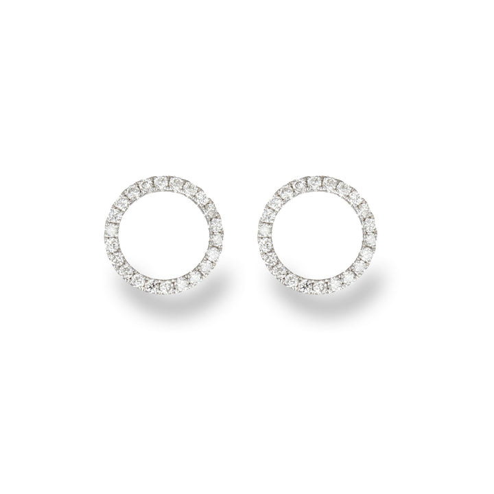 White Circle Studs