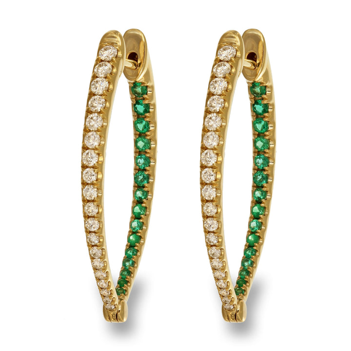 Emerald & Diamond Hoops