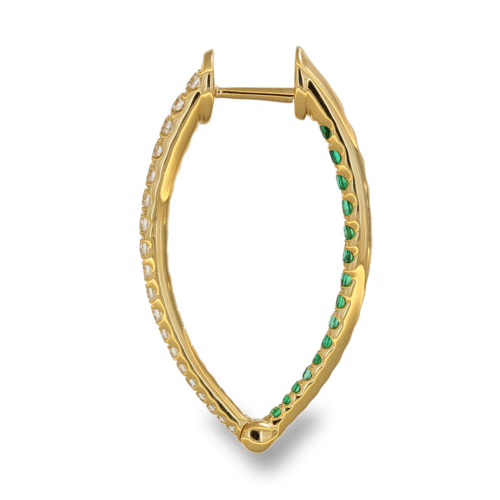 Emerald & Diamond Hoops