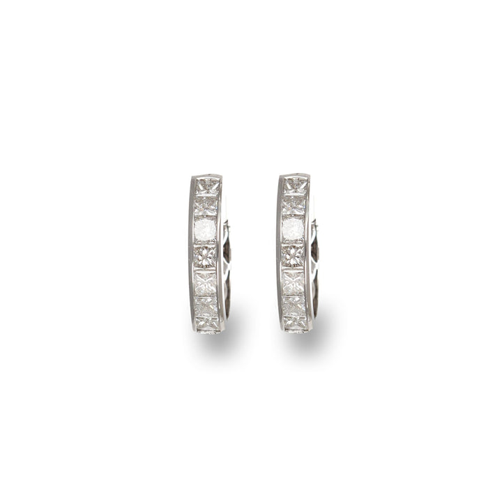 Princess Cut Diamond Hoops