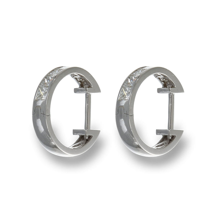 Princess Cut Diamond Hoops