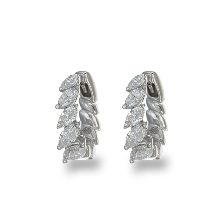 Graceful Leaves Diamond Hoops