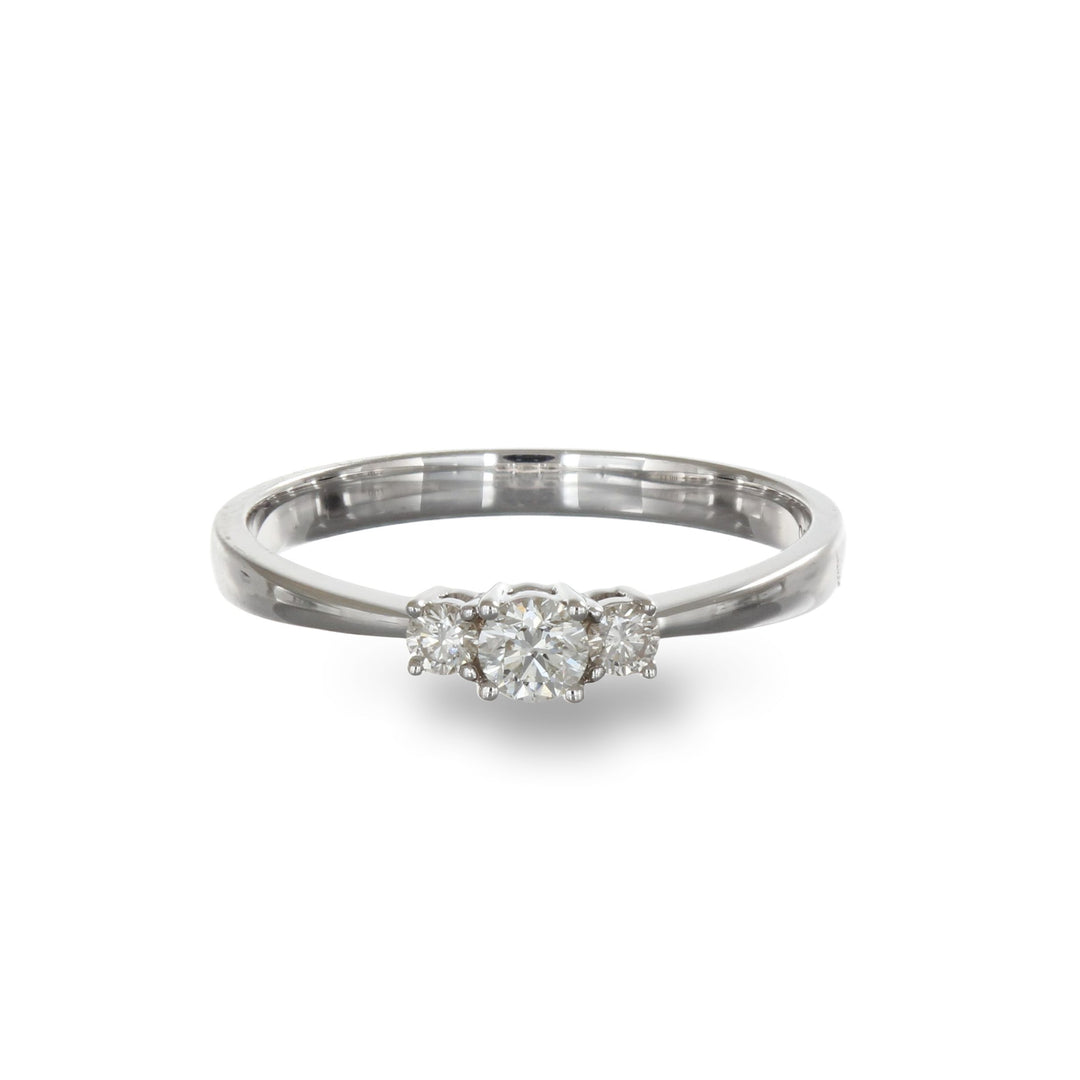 Diamond Trio Ring (White)